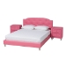 Baxton Studio Canterbury Contemporary Glam Pink Faux Leather Upholstered Full Size 3-Piece Bedroom Set