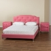Baxton Studio Canterbury Contemporary Glam Pink Faux Leather Upholstered Full Size 3-Piece Bedroom Set - BBT6440-Full-Pink-3PC Set