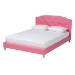 Baxton Studio Canterbury Contemporary Glam Pink Faux Leather Upholstered Full Size 3-Piece Bedroom Set - BBT6440-Full-Pink-3PC Set