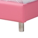 Baxton Studio Canterbury Contemporary Glam Pink Faux Leather Upholstered Full Size 3-Piece Bedroom Set - BBT6440-Full-Pink-3PC Set