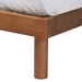 Baxton Studio Lochlan Mid-Century Modern Transitional Walnut Brown Finished Wood Queen Size Platform Bed with Charging Station - MG0079S-Walnut-Queen