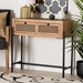 Baxton Studio Santino Modern Industrial Natural Brown Finished Wood and Black Metal 2-Drawer Console Table - JY21A001-Wood/Metal-Console