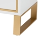 Baxton Studio Giolla Contemporary Glam and Luxe White Finished Wood and Gold Metal 2-Drawer End Table - JY21A014-Wood/Metal-White/Gold-ET