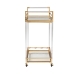 Baxton Studio Savannah Contemporary Glam and Luxe Gold Metal and Glass Wine Cart - JY21A018-Gold-Cart