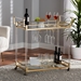 Baxton Studio Savannah Contemporary Glam and Luxe Gold Metal and Glass Wine Cart - JY21A018-Gold-Cart
