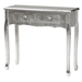 Baxton Studio Newton Classic and Traditional Silver Finsihed Wood 2-Drawer Console Table
