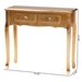 Baxton Studio Newton Classic and Traditional Gold Finished Wood 2-Drawer Console Table - JY18A091-Gold-Console