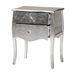 Baxton Studio Patrice Classic and Traditional Silver Finished Wood 2-Drawer End Table - JY15B054-Silver-ET