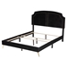 Baxton Studio Oxley Traditional Glam and Luxe Black Velvet and Gold Metal Queen Size Panel Bed - Oxley-Black Velvet-Queen