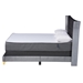 Baxton Studio Easton Contemporary Glam and Luxe Grey Velvet and Gold Metal Queen Size Panel Bed - Easton-Grey Velvet-Queen