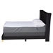 Baxton Studio Easton Contemporary Glam and Luxe Black Velvet and Gold Metal Queen Size Panel Bed - Easton-Black Velvet-Queen