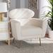 Baxton Studio Fantasia Modern and Contemporary Ivory Boucle Upholstered and Gold Metal Armchair - 222-Beige-CC