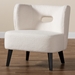 Baxton Studio Naara Modern and Contemporary Ivory Boucle Upholstered and Black Finished Wood Accent Chair - 227-Beige-CC