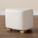 Baxton Studio Brielle Modern and Contemporary Ivory Boucle Upholstered and Natural Brown Finished Wood Ottoman - 229-Beige-Ottoman