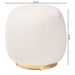 Baxton Studio Raelynn Modern and Contemporary Ivory Boucle Upholstered and Gold Metal Ottoman - 2212-Beige-Ottoman