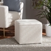 Baxton Studio Isaiah Modern and Contemporary Ivory Boucle Upholstered Ottoman - 1709A-Beige-Ottoman