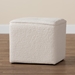 Baxton Studio Isaiah Modern and Contemporary Ivory Boucle Upholstered Ottoman - 1709A-Beige-Ottoman