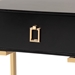 Baxton Studio Luna Contemporary Glam and Luxe Black Finished Wood and Gold Metal End Table - JY21A016-Wood/Metal-Black/Gold-ET