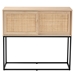 Baxton Studio Amelia Mid-Century Modern Transitional Natural Brown Finished Wood and Natural Rattan Sideboard Buffet - LCF20003-Rattan/Metal-Sideboard