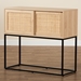 Baxton Studio Amelia Mid-Century Modern Transitional Natural Brown Finished Wood and Natural Rattan Sideboard Buffet - LCF20003-Rattan/Metal-Sideboard