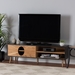 Baxton Studio Chester Modern and Contemporary Two-Tone Dark and Natural Brown Finished Wood TV Stand - LCF20142-Dark Brown-TV Stand