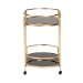 Baxton Studio Leighton Contemporary Glam and Luxe Gold Metal and Tempered Glass 2-Tier Wine Cart - JY21A019-Gold-Cart