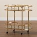 Baxton Studio Leighton Contemporary Glam and Luxe Gold Metal and Tempered Glass 2-Tier Wine Cart - JY21A019-Gold-Cart