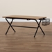 Baxton Studio Mariela Natural Brown and Black Low Profile Coffee Table with Basket - TDA-W2001-Desk