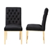 Baxton Studio Caspera Contemporary Glam and Luxe Black Velvet Fabric and Gold Metal 2-Piece Dining Chair Set - F457-Black Velvet-DC