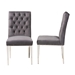 Baxton Studio Caspera Contemporary Glam and Luxe Grey Velvet Fabric and Silver Metal 2-Piece Dining Chair Set - F457-Grey Velvet-DC