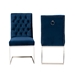 Baxton Studio Sherine Contemporary Glam and Luxe Navy Blue Velvet Fabric and Silver Metal 2-Piece Dining Chair Set - 3504-Navy Blue Velvet-DC