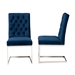 Baxton Studio Sherine Contemporary Glam and Luxe Navy Blue Velvet Fabric and Silver Metal 2-Piece Dining Chair Set - 3504-Navy Blue Velvet-DC