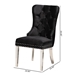 Baxton Studio Honora Contemporary Glam and Luxe Black Velvet Fabric and Silver Metal 2-Piece Dining Chair Set - F459-Black Velvet-DC