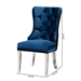 Baxton Studio Honora Contemporary Glam and Luxe Navy Blue Velvet Fabric and Silver Metal 2-Piece Dining Chair Set - F459-Navy Blue Velvet-DC