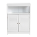 Baxton Studio Rivera Modern and Contemporary White Finished Wood and Silver Metal 2-Door Bathroom Storage Cabinet - SR191193-White-Cabinet