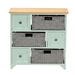 Baxton Studio Valtina Modern and Contemporary Two-Tone Oak Brown and Mint Green Finished Wood 3-Drawer Storage Unit with Baskets - FZC20119-Cabinet