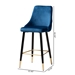 Baxton Studio Giada Contemporary Glam and Luxe Navy Blue Velvet Fabric and Dark Brown Finished Wood 2-Piece Bar Stool Set - WI-12379-Navy Blue Velvet-BS