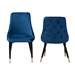 Baxton Studio Giada Contemporary Glam and Luxe Navy Blue Velvet Fabric and Dark Brown Finished Wood 2-Piece Dining Chair Set - WI-12381-Navy Blue Velvet-DC
