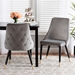 Baxton Studio Giada Contemporary Glam and Luxe Grey Velvet Fabric and Dark Brown Finished Wood 2-Piece Dining Chair Set - WI-12382-Grey Velvet-DC