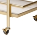 Baxton Studio Louise Contemporary Glam and Luxe Gold Metal and White Marble 2-Tier Wine Cart - H01-98877-Gold/White Marble-Cart