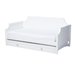 Baxton Studio Mariana Classic and Traditional White Finished Wood Full Size Daybed with Twin Size trundle