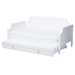 Baxton Studio Mariana Classic and Traditional White Finished Wood Full Size Daybed with Twin Size trundle - Mariana-White-Daybed-F/T
