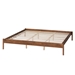 Baxton Studio Agatis Mid-Century Modern Ash Walnut Finished Wood Queen Size Bed Frame - MG0097-1-Agatis Walnut-Bed Frame-Queen