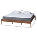 Baxton Studio Agatis Mid-Century Modern Ash Walnut Finished Wood King Size Bed Frame - MG0097-1-Agatis-Bed Frame-King