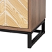 Baxton Studio Josephine Mid-Century Modern Transitional Two-Tone Walnut and Natural Brown Finished Wood and Black Metal 3-Door Sideboard - ANN-2013-Natural/Brown-Cabinet