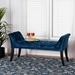 Baxton Studio Chandelle Traditional Glam and Luxe Navy blue Velvet Fabric and Black Finished Wood Accent Bench - WS-5809-Navy Blue-Bench