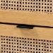 Baxton Studio Sawyer Mid-Century Modern Industrial Oak Brown Finished Wood and Black Metal 6-Drawer Storage Cabinet with Natural Rattan - LCF20220221-Oak Brown-6DW-Cabinet