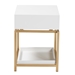 Baxton Studio Melosa Modern Glam and Luxe White Finished Wood and Gold Metal 1-Drawer End Table - JY21B009-White/Gold-ET