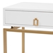 Baxton Studio Melosa Modern Glam and Luxe White Finished Wood and Gold Metal 1-Drawer End Table - JY21B009-White/Gold-ET