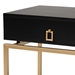 Baxton Studio Melosa Modern Glam and Luxe Black Finished Wood and Gold Metal 1-Drawer End Table - JY21B010-Black/Gold-ET